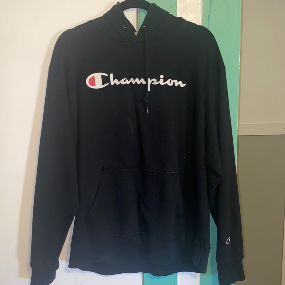 Black champion hoodie
